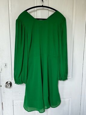 J. Crew Emerald Green Long Sleeve Shift Dress